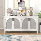 Grand buffet/bahut 60 portes en rotin artificiel avec grand espace de rangement