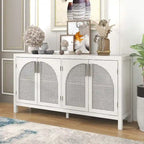 Grand buffet/bahut 60 portes en rotin artificiel avec grand espace de rangement