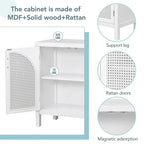 Grand buffet/bahut 60 portes en rotin artificiel avec grand espace de rangement