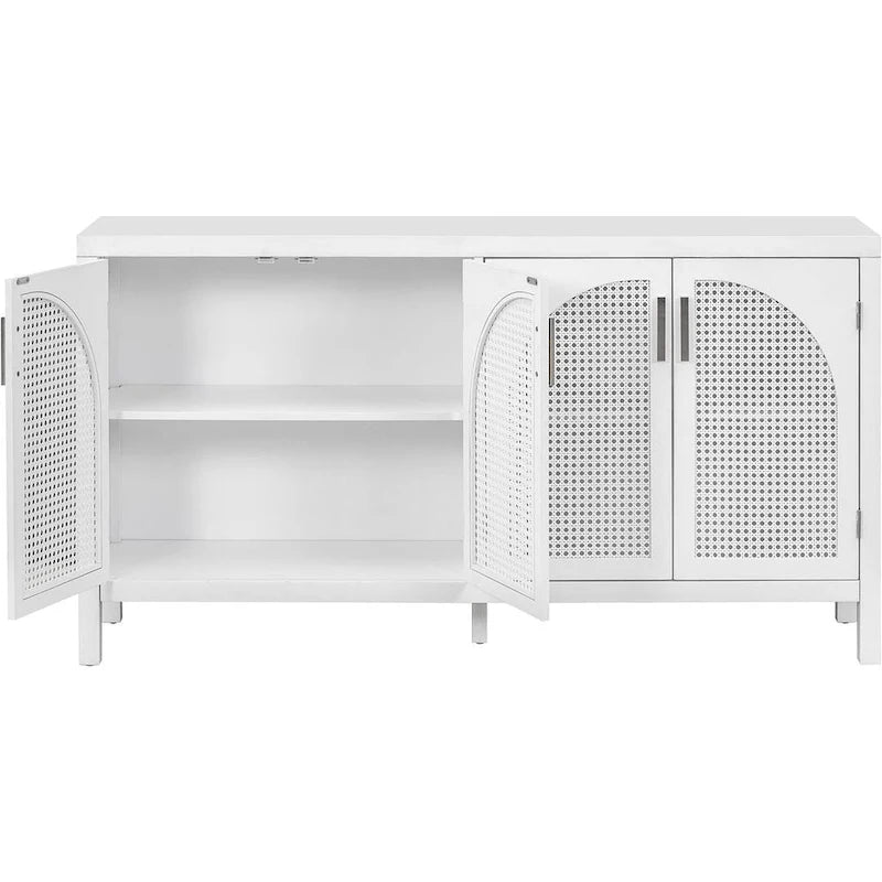 Grand buffet/bahut 60 portes en rotin artificiel avec grand espace de rangement