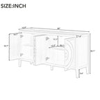 Buffet design rétro à rainures circulaires avec poignée de porte ronde en métal