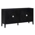 Buffet design rétro à rainures circulaires avec poignée de porte ronde en métal