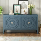 Buffet design rétro à rainures circulaires avec poignée de porte ronde en métal
