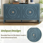 Buffet design rétro à rainures circulaires avec poignée de porte ronde en métal