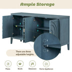 Buffet design rétro à rainures circulaires avec poignée de porte ronde en métal