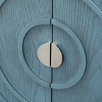 Buffet design rétro à rainures circulaires avec poignée de porte ronde en métal