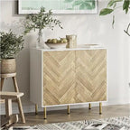 Buffet bas avec deux portes et pieds réglables pour le salon - 31,2P x 29,1L x 15,6H