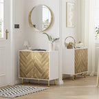 Buffet bas avec deux portes et pieds réglables pour le salon - 31,2P x 29,1L x 15,6H