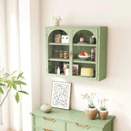27.56Portes vitrées Armoire murale moderne à deux portes avec trois niveaux de rangement pour l'entrée, avec motif tressé caractéristique