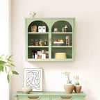 27.56Portes vitrées Armoire murale moderne à deux portes avec trois niveaux de rangement pour l'entrée, avec motif tressé caractéristique