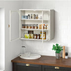 27.56Portes vitrées Armoire murale moderne à deux portes avec trois niveaux de rangement pour l'entrée, avec motif tressé caractéristique