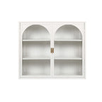 27.56Portes vitrées Armoire murale moderne à deux portes avec trois niveaux de rangement pour l'entrée, avec motif tressé caractéristique