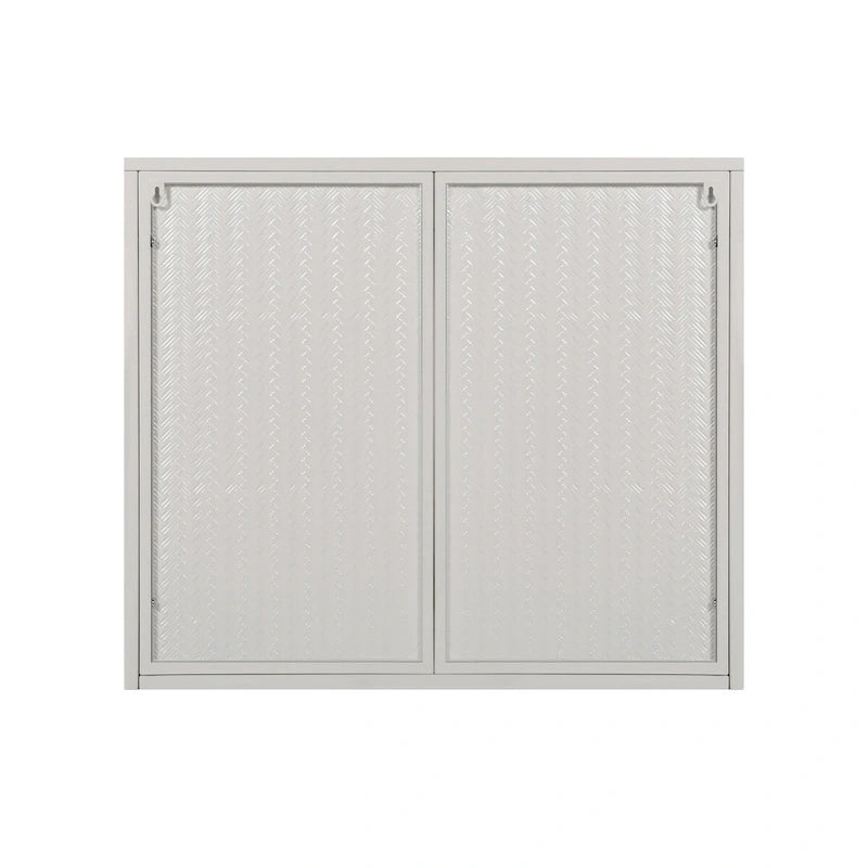 27.56Portes vitrées Armoire murale moderne à deux portes avec trois niveaux de rangement pour l'entrée, avec motif tressé caractéristique