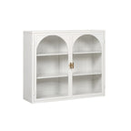 27.56Portes vitrées Armoire murale moderne à deux portes avec trois niveaux de rangement pour l'entrée, avec motif tressé caractéristique