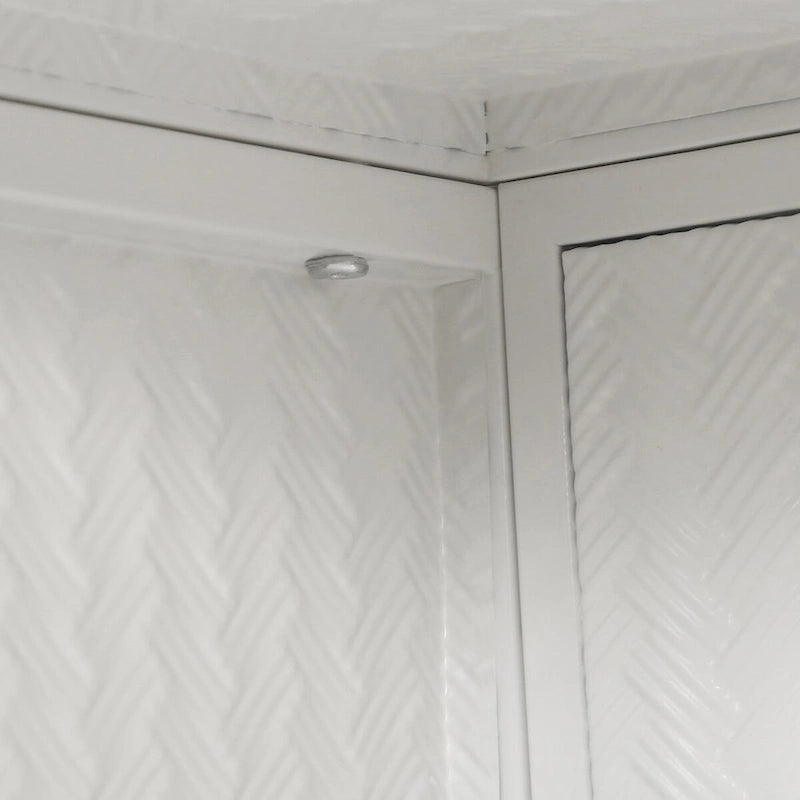 27.56Portes vitrées Armoire murale moderne à deux portes avec trois niveaux de rangement pour l'entrée, avec motif tressé caractéristique