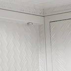 27.56Portes vitrées Armoire murale moderne à deux portes avec trois niveaux de rangement pour l'entrée, avec motif tressé caractéristique