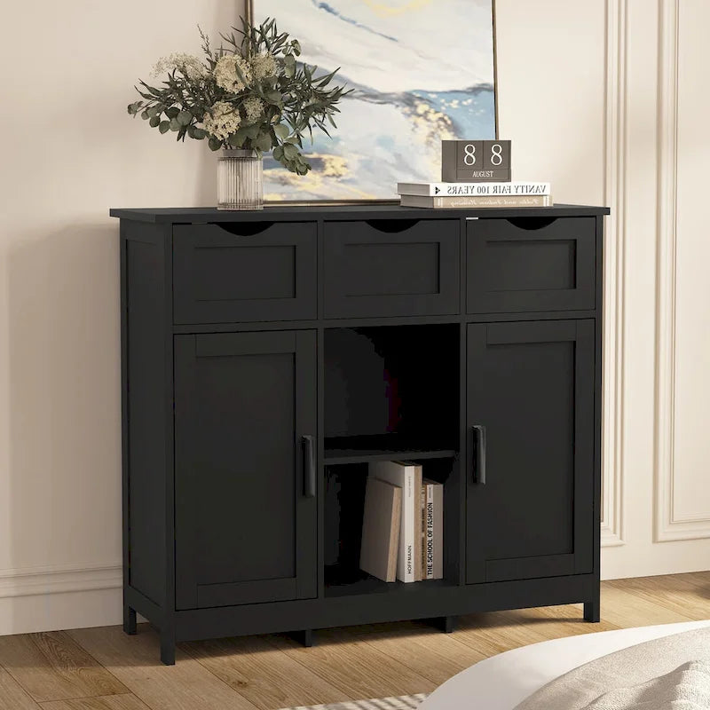 Buffet commode 3 tiroirs de 89,9 cm de large
