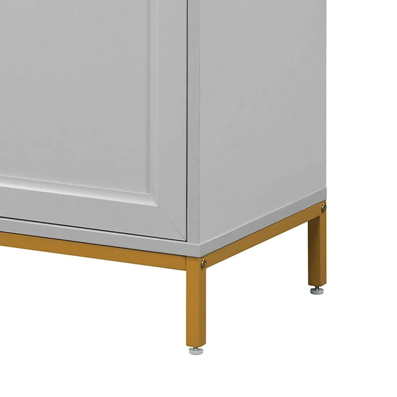 Élégant buffet en bois, dessus avec autocollants imitation marbre