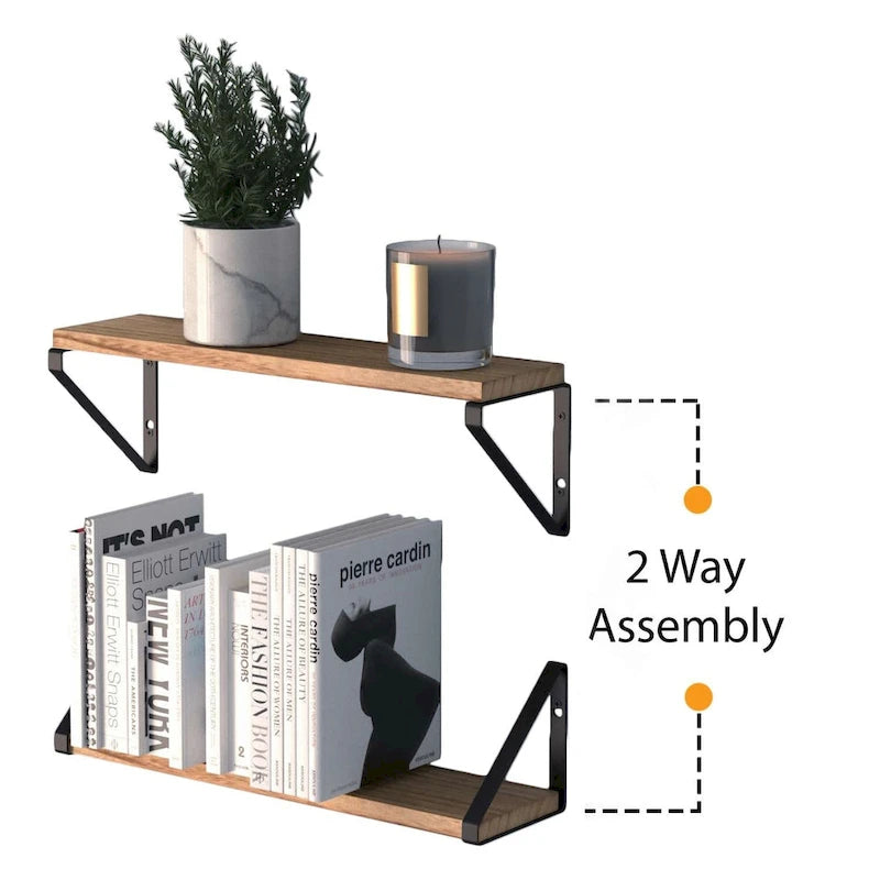 Wallniture Ponza, étagères murales en bois 43 cm de long et 11,4 cm de profondeur, étagère pour cuisine