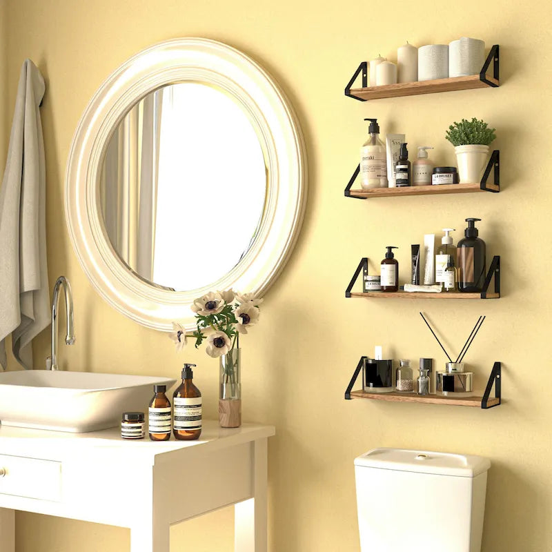 Wallniture Ponza, étagères murales en bois 43 cm de long et 11,4 cm de profondeur, étagère pour cuisine