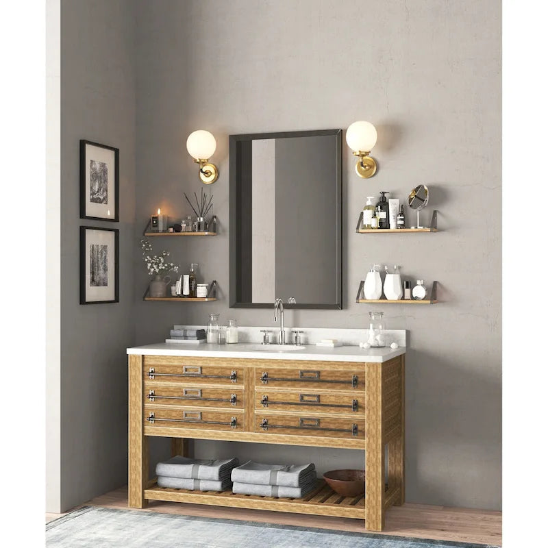 Wallniture Ponza, étagères murales en bois 43 cm de long et 11,4 cm de profondeur, étagère pour cuisine