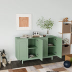 Meuble de rangement fonctionnel à 4 portes avec intaglio et pieds en pin