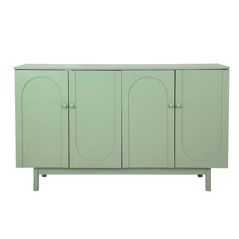 Meuble de rangement fonctionnel à 4 portes avec intaglio et pieds en pin