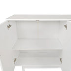 Meuble de rangement fonctionnel à 4 portes avec intaglio et pieds en pin