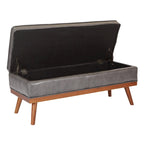 Banc de rangement mi-siècle Katheryn en cuir reconstitué