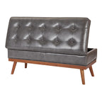 Banc de rangement mi-siècle Katheryn en cuir reconstitué