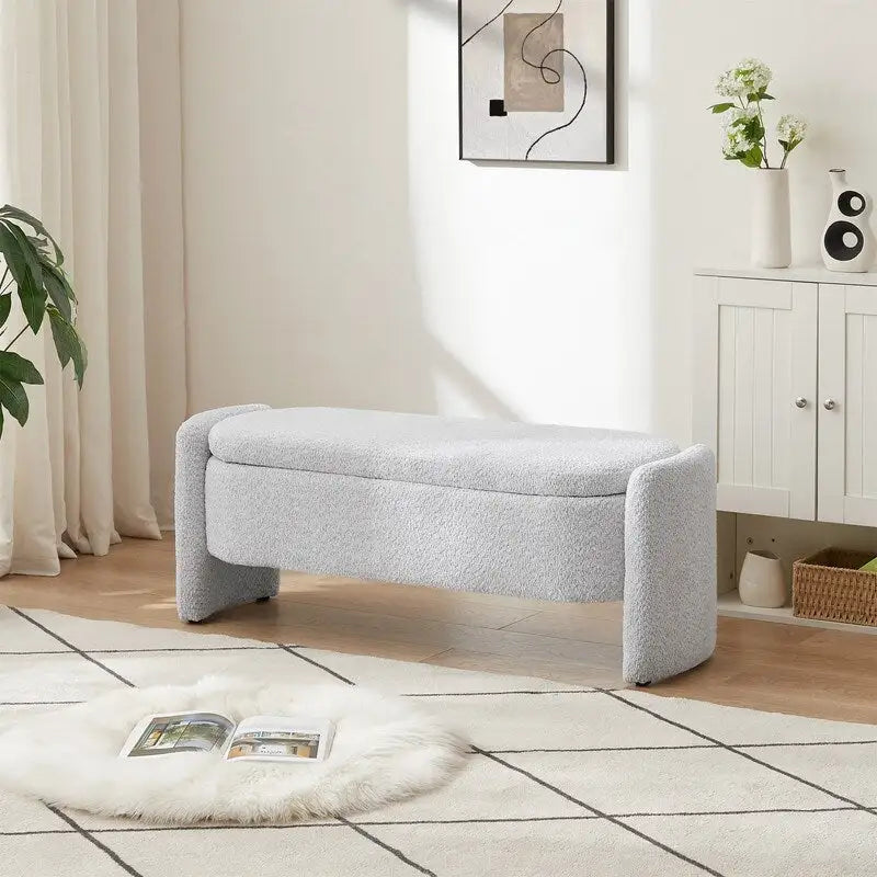 Banc rembourré ovale GEITIN avec grand espace de rangement