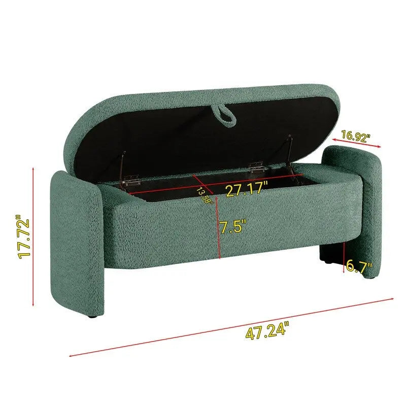 Banc rembourré ovale GEITIN avec grand espace de rangement