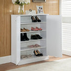 Meuble à chaussures blanc, armoire de rangement, étagère à chaussures, en bois, haute qualité et durable, grande capacité