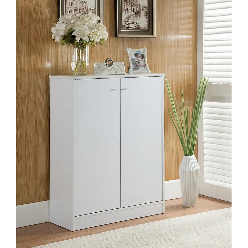 Meuble à chaussures blanc, armoire de rangement, étagère à chaussures, en bois, haute qualité et durable, grande capacité