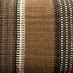 HomeRoots Banc en jute rayé rembourré beige, gris et marron 59 po - 59