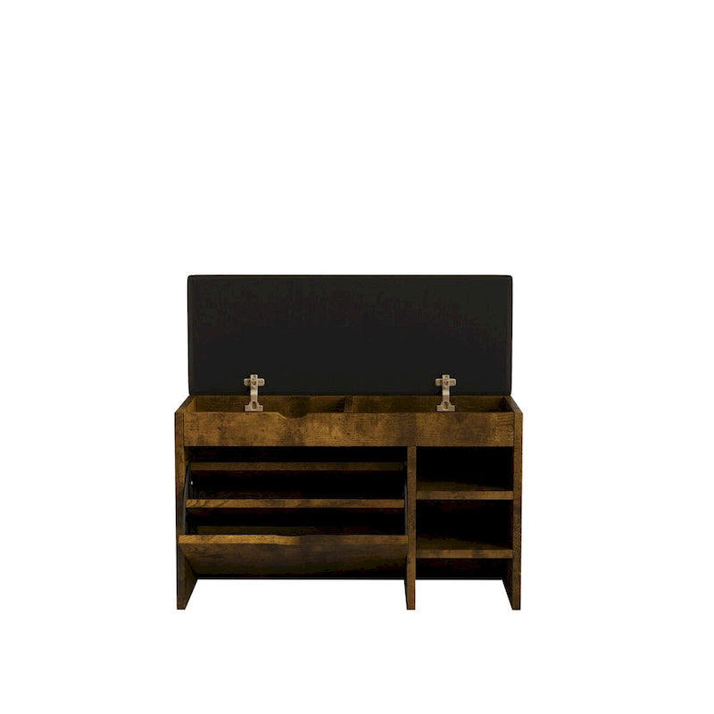Banc à chaussures marron noir, coussin moelleux, doux et confortable, peut être placé à l'entrée, dans la chambre et d'autres lieux.
