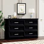 Commode de chambre moderne à 3 tiroirs avec chiffonnier à 6 tiroirs, organiseur de vêtements - Poignées en métal pour salon, chambre à coucher
