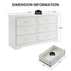 Commode de chambre moderne à 3 tiroirs avec chiffonnier à 6 tiroirs, organiseur de vêtements - Poignées en métal pour salon, chambre à coucher