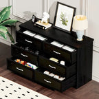 Commode de chambre moderne à 3 tiroirs avec chiffonnier à 6 tiroirs, organiseur de vêtements - Poignées en métal pour salon, chambre à coucher