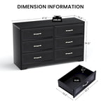 Commode de chambre moderne à 3 tiroirs avec chiffonnier à 6 tiroirs, organiseur de vêtements - Poignées en métal pour salon, chambre à coucher
