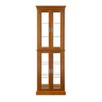 Vitrine éclairée, étagères réglables, panneau arrière miroir, portes en verre trempé (6 niveaux), (ampoule E26 non incluse)