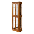 Vitrine éclairée, étagères réglables, panneau arrière miroir, portes en verre trempé (6 niveaux), (ampoule E26 non incluse)