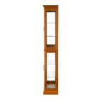 Vitrine éclairée, étagères réglables, panneau arrière miroir, portes en verre trempé (6 niveaux), (ampoule E26 non incluse)