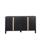 Armoire à 4 portes et 4 étagères ouvertes, buffet autoportant, armoire de rangement pour entrée