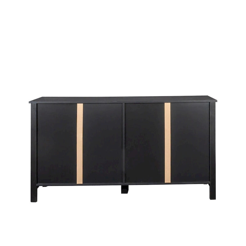 Armoire à 4 portes et 4 étagères ouvertes, buffet autoportant, armoire de rangement pour entrée