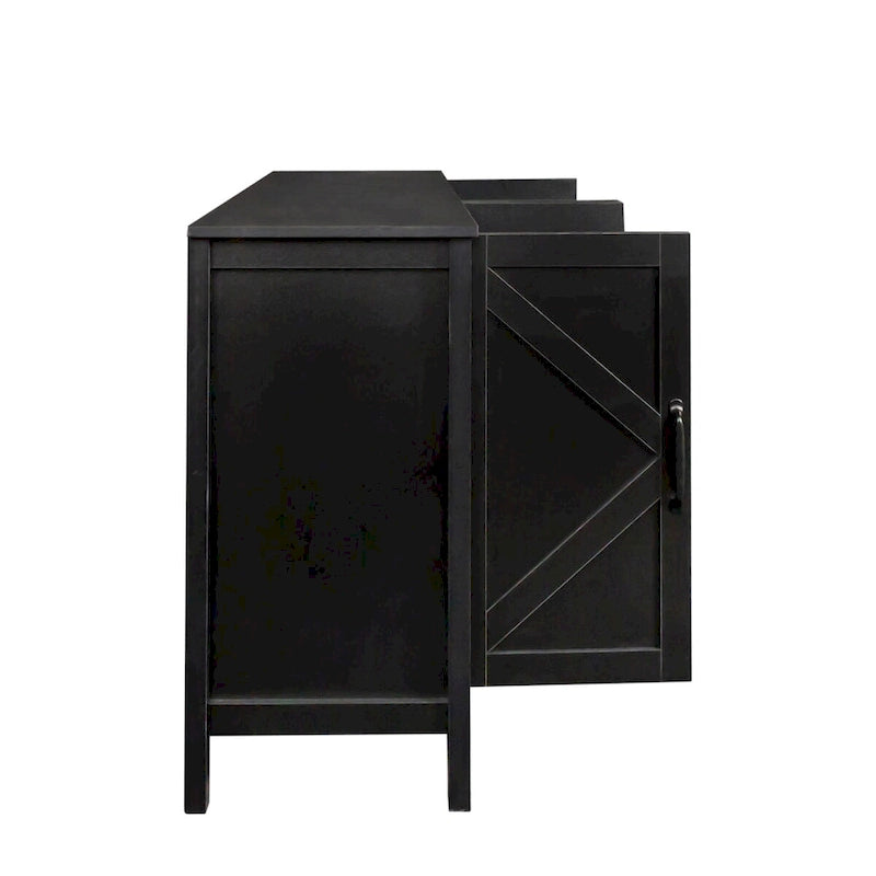 Armoire à 4 portes et 4 étagères ouvertes, buffet autoportant, armoire de rangement pour entrée