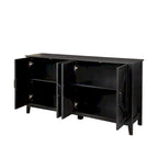 Armoire à 4 portes et 4 étagères ouvertes, buffet autoportant, armoire de rangement pour entrée