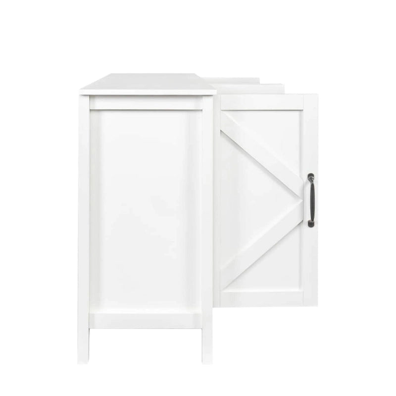 Armoire à 4 portes et 4 étagères ouvertes, buffet autoportant, armoire de rangement pour entrée