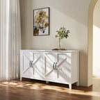 Armoire à 4 portes et 4 étagères ouvertes, buffet autoportant, armoire de rangement pour entrée