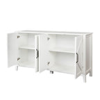 Armoire à 4 portes et 4 étagères ouvertes, buffet autoportant, armoire de rangement pour entrée